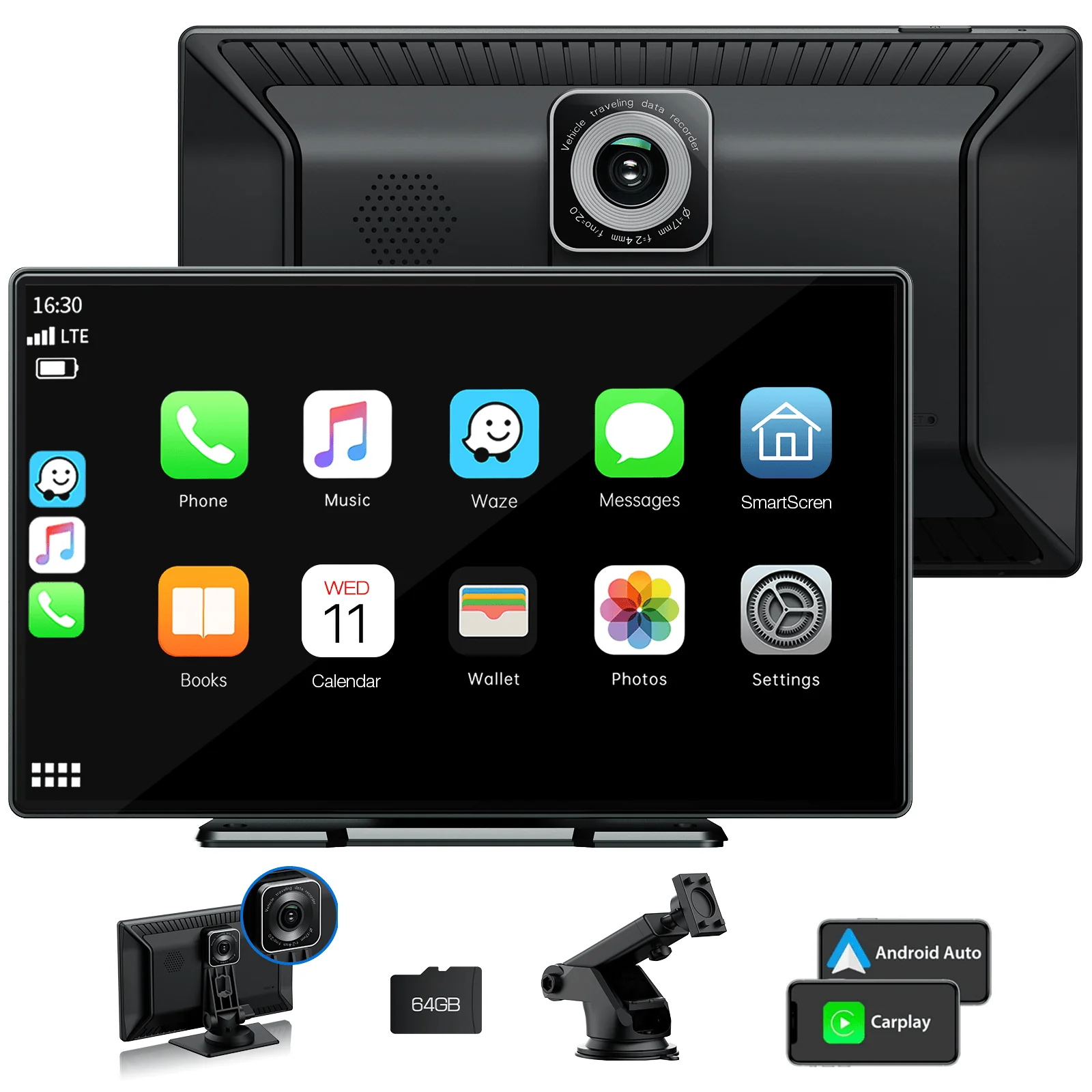 LAMTTO RC07 Nine Inch CarPlay & Android Auto Display