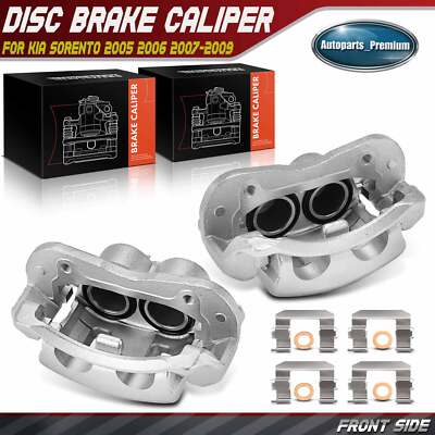 2xFront Left & Right Disc Brake Caliper w/Bracket for Kia Sorento 2005 2006-2009