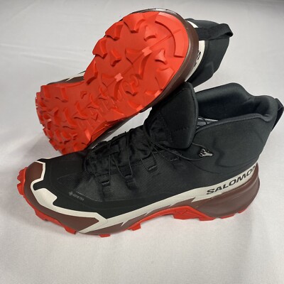 [417359] Salomon Cross Hike 2 GORE-TEX Mid Black Fiery Red Hiking Boot Size 10.5