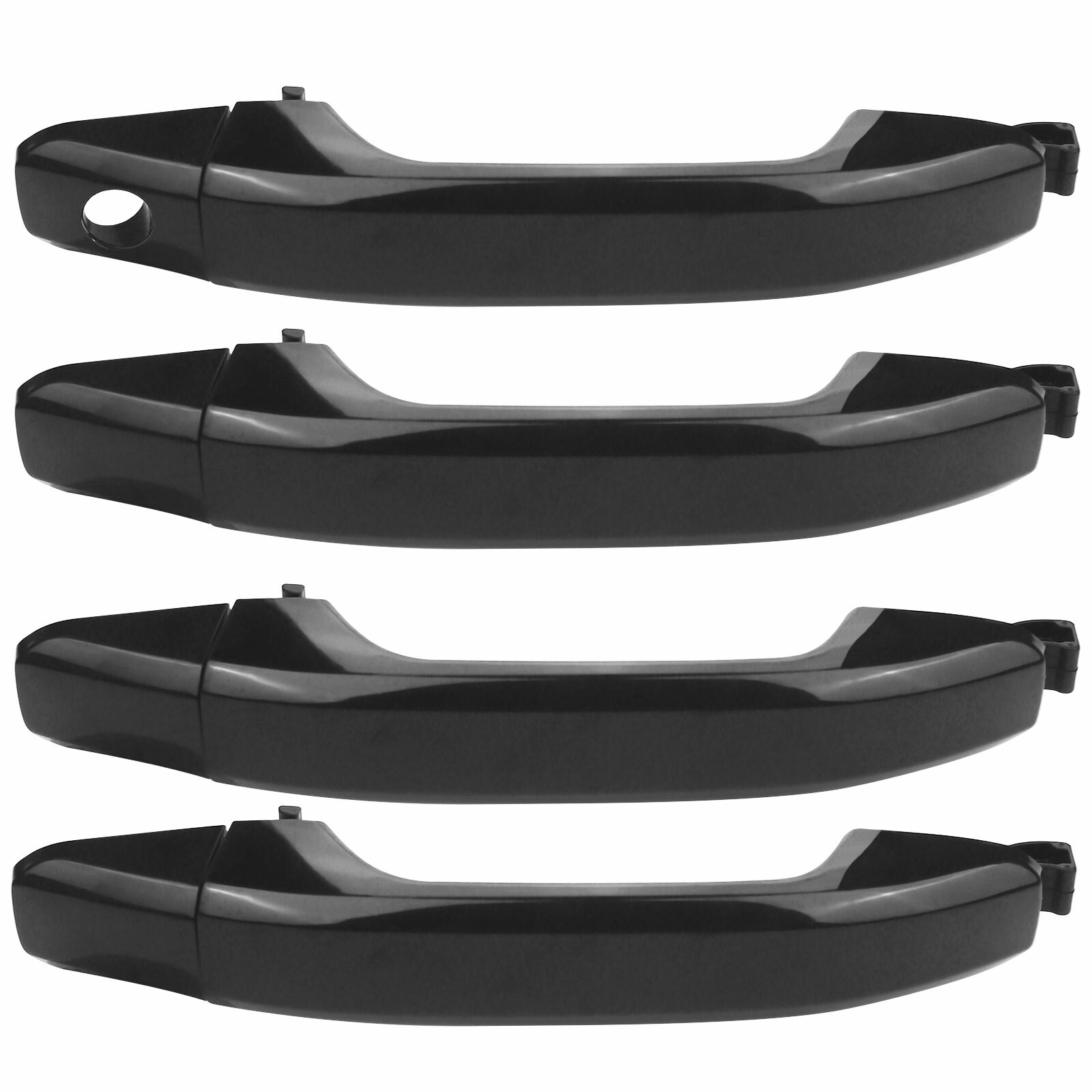 (Set of 4) Painted Black Door Handles For 20142018 Chevy Silverado GMC
