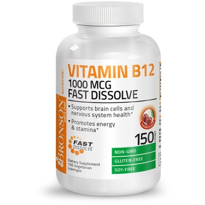 Vitamin B12 1000 mcg Fast Dissolve Sublingual, 150 Cherry Vegetarian Lozenges