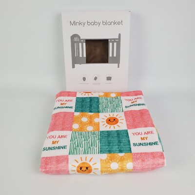 Minky Baby Soft Blanket Lovey Throw You Are My Sunshine 30'' x 39'' Swesen NEW