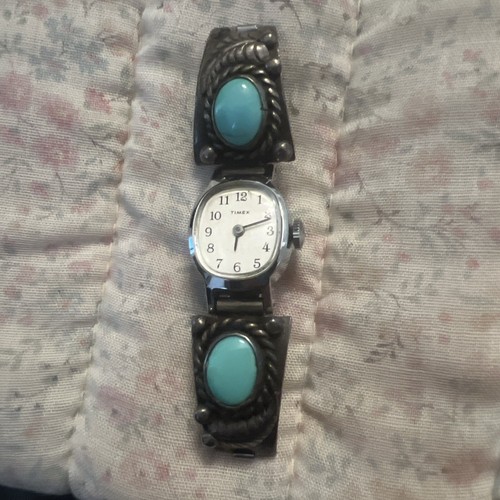 時計 Nadia vintage Indian jewelry Watch Vintage Lapis Inlay Sterling Silver Nadia Quartz Watch
