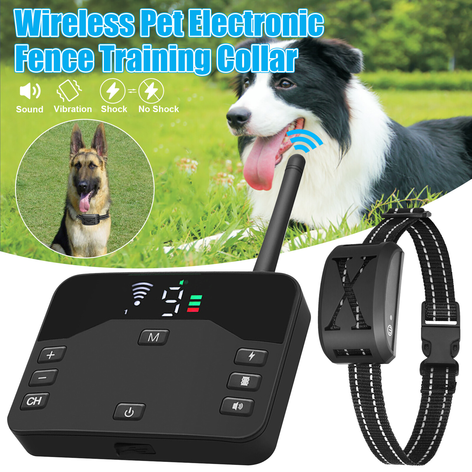 For 1/2/3 Dogs Pet Containment System Electric Shock Collar