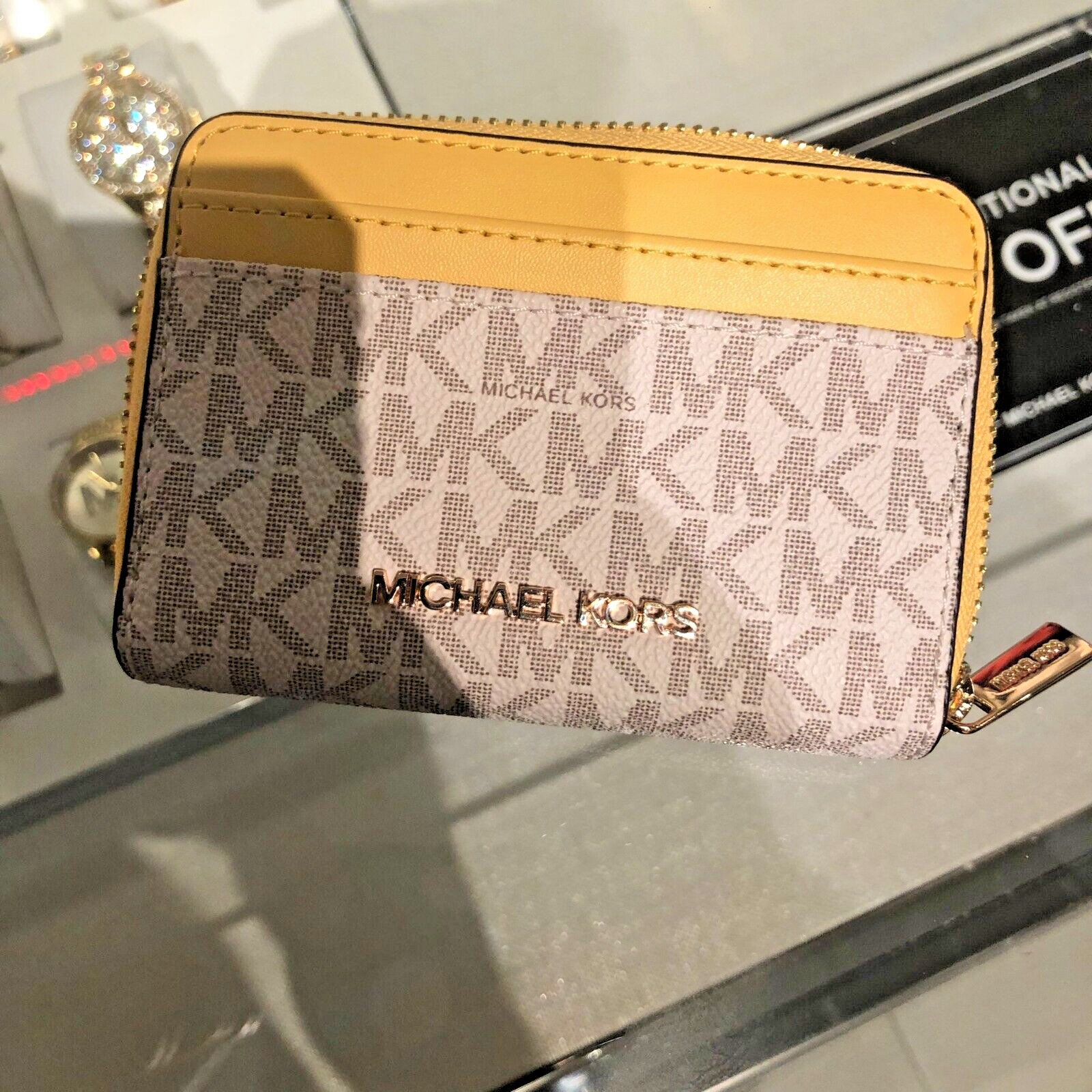 カードケース・名刺入れ [Michael Kors] Women's Jet Set Leather Card Holder (BLACK) MICHAEL KORS Jet Set Travel Leather Card Holder Black 35H6GTVD7L