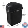 Fiazony 1-Pack 2 Gallon Plastic Small Swing Garbage Bin, Swing Lid Trash Bins, Black