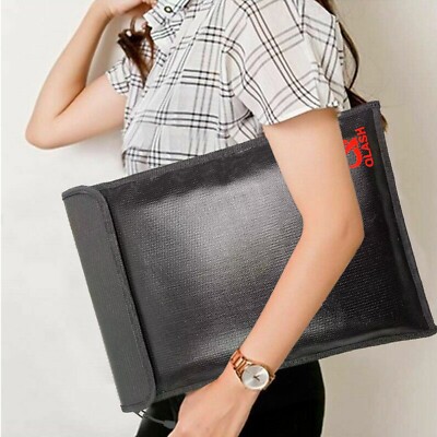 Fireproof Document Bag 15 x 11  X-Large Upgrade Money Bag Fire Safe Storage NEW