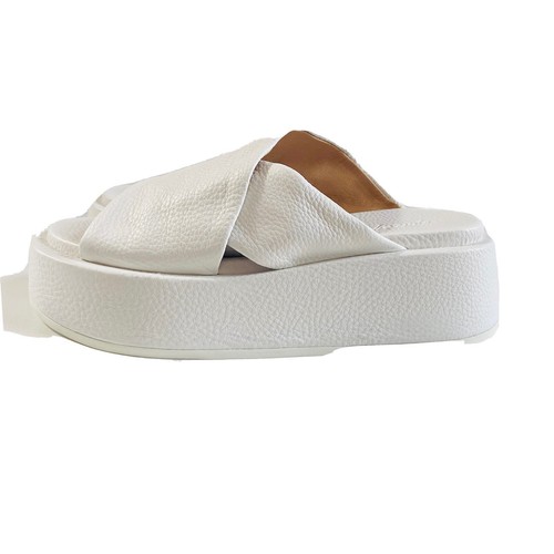 Marsell White Leather Slip-On Platform Sandals Sandals NWT