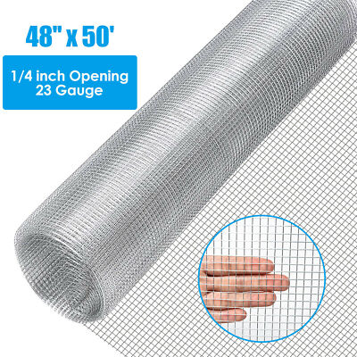 48"x 50' 1/4 inch Hardware Cloth Galvanized Chicken Wire Welded Fence Mesh Roll