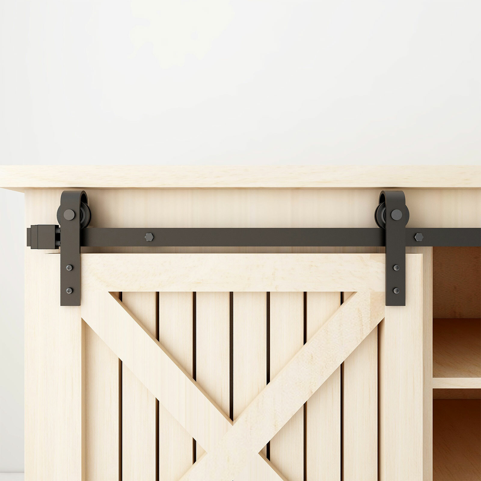 CCJH  Mini Sliding Barn Door Hardware Kit,Apply for Window TV Stand Closet