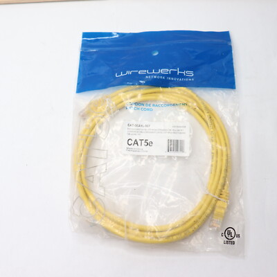 Wirewerks CAT5E Stranded Snagless Patch Cord Yellow 7' CAT-5EAYL007