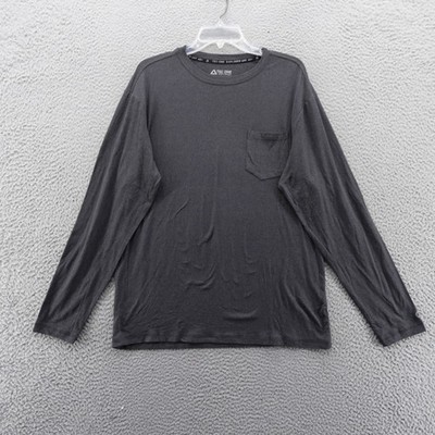 TEC ONE Explorer Long Sleeve Pocket T Shirt Mens Medium Gray UPF 40+ Wicking NEW
