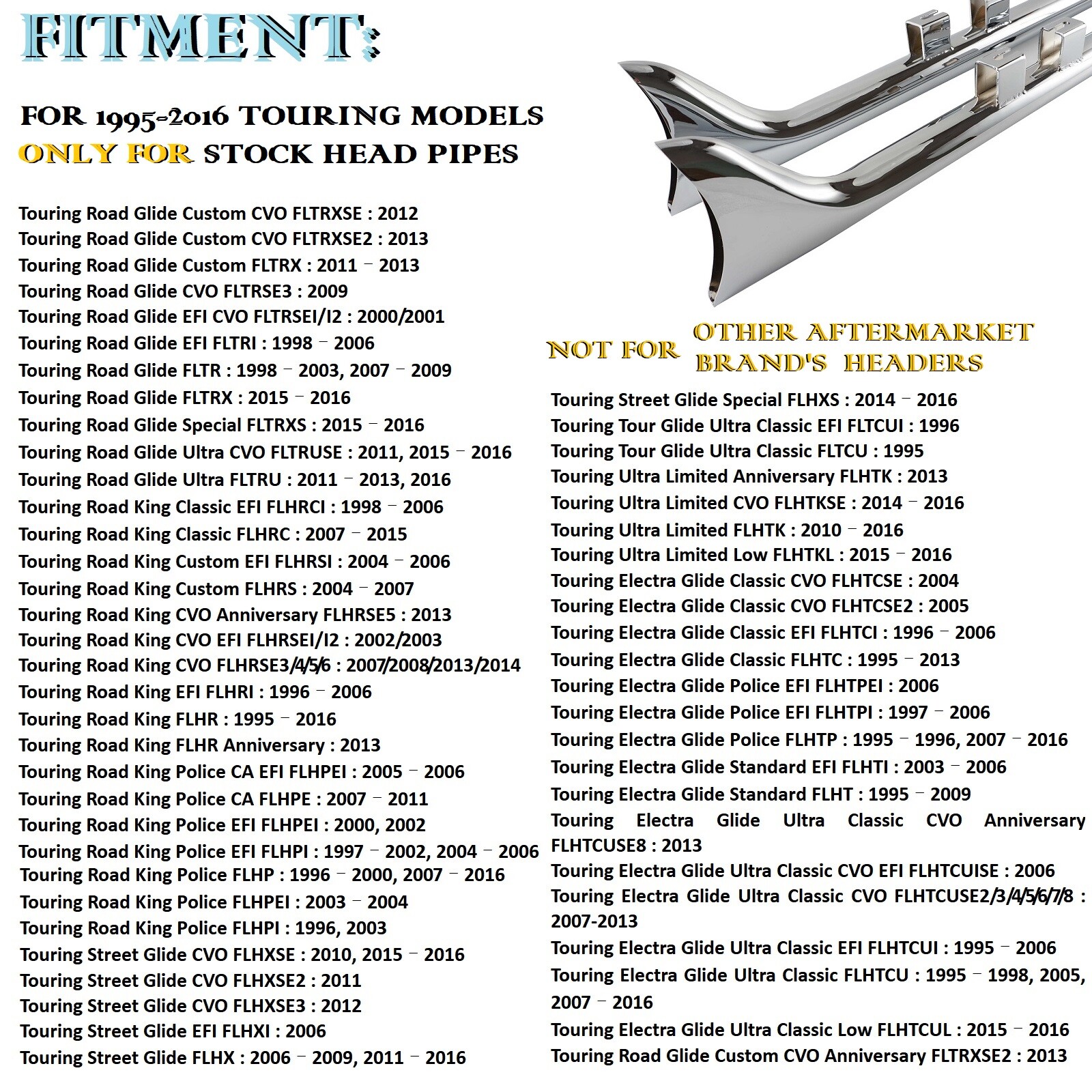 SHARKROAD 36" Fishtail Slip on Mufflers Exhaust pipes Dual for Touring 95-16