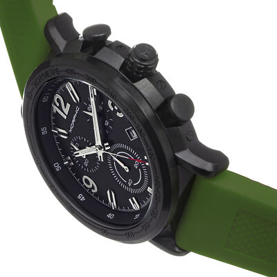 Pre-owned Morphic M93 Series Chronograph Strap Watch W/date - Green