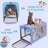 TIYOLAT Pet Carrier for Large Cats of 20 Lbs, Collapsible Carrier Bag for Big Cat or 2 Kittens,Soft Sided Puppy Carrier with Sturdy Travel Transport Strap, Adequate Ventilation, 4 Mesh Windows (Blue)