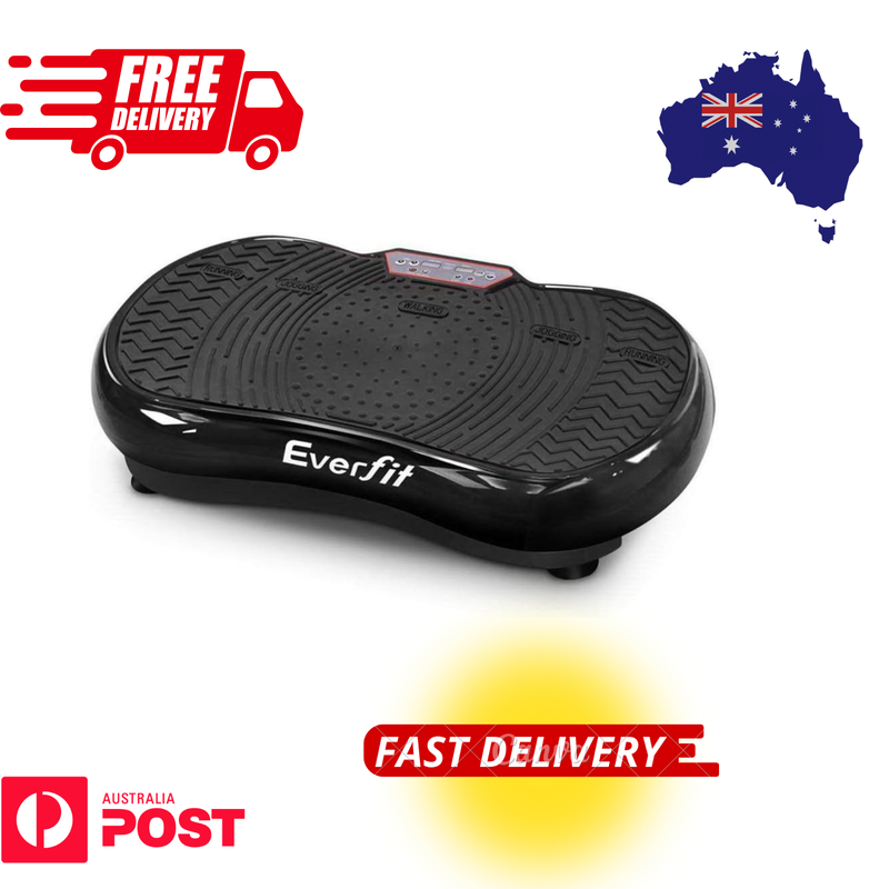Everfit Vibration Machine Platform Vibrator Resistance Rope Home Fitness Black