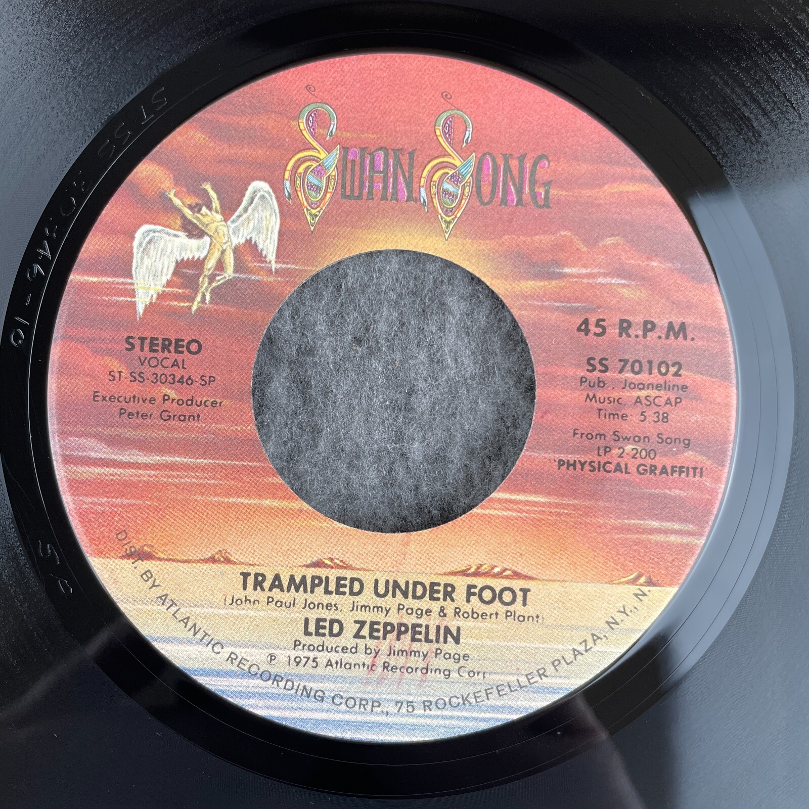 LED ZEPPELIN Trampled Under Foot / Black Country 45 Swan