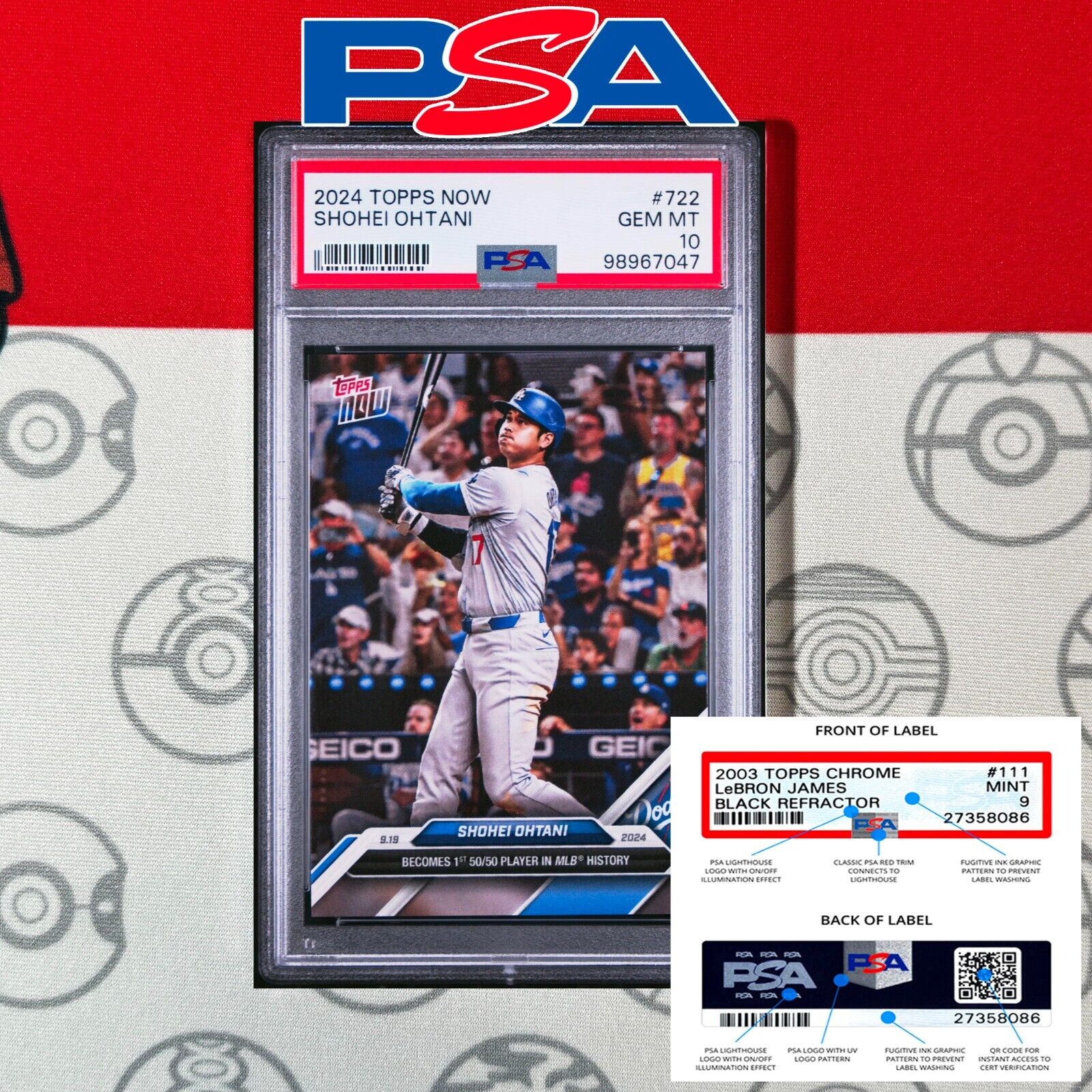 IN HAND PSA 10 💥Shohei Ohtani 50/50 2024 MLB TOPPS NOW Card IN HAND PSA 10 💥Shohei Ohtani 50/50 2024 MLB TOPPS NOW Card