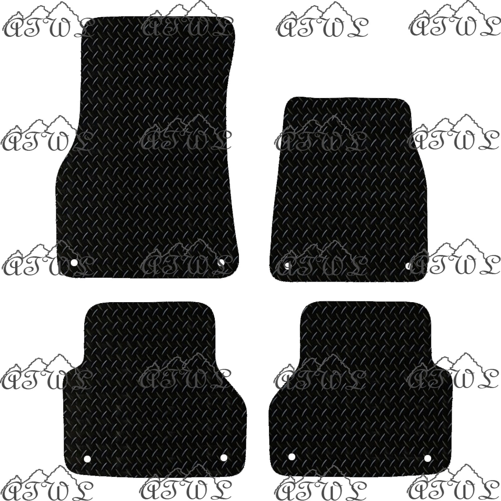FITS AUDI A6 2019 & ONWARDS TAILORED BLACK RUBBER CAR FLOOR MATS (8 FIXINGS)