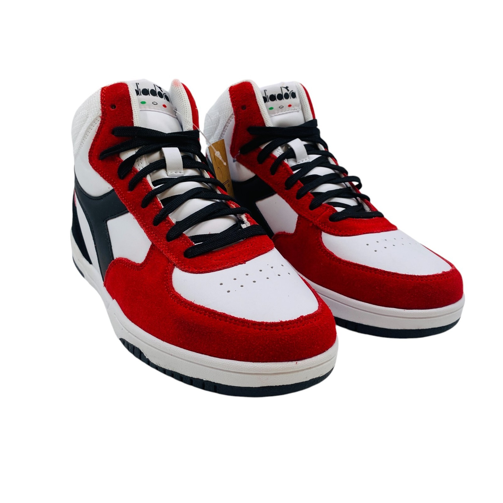 DIADORA MONDIAL 3 ブラック/レッド26.5cm DIADORA Mens Red Black Suede Leather High Top Shoes Sneakers