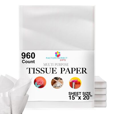 White Tissue Paper Bulk 15" X 20" - 960 Sheets