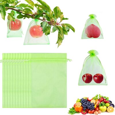 Potidure 50 Pcs Fruit Protection Bags 8×12 inchFruit Netting Bags with Drawst...
