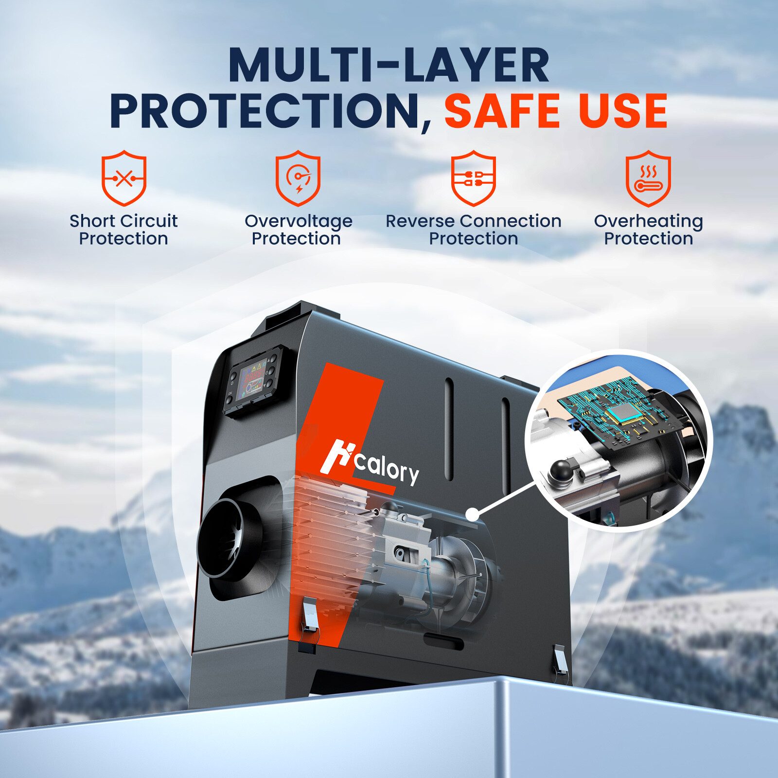 Hcalory®  8KW 12V 24V Air Diesel Heater W/ Adapter & bluetooth For RV Car Van 