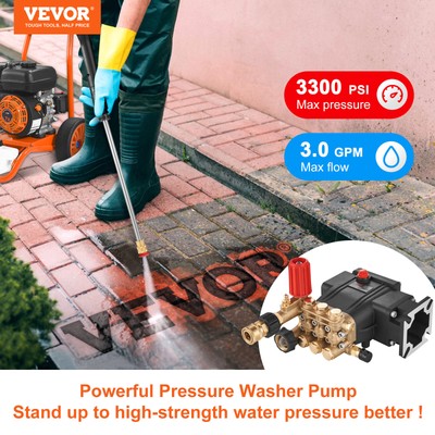 Pressure Washer Pump Power Washer Pump 3/4" Horizontal 3700 PSI 2.5 GPM