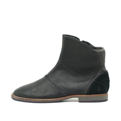 Ahnu Damen 800154 Stiefel Schwarz Leder Knöchelhoch Vintage Stiefeletten EU 40,5