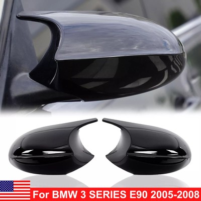 Side View Mirror Cover Caps For Bmw E90 E91 E92 E93 Pre-Lci Gloss Black M3 Style