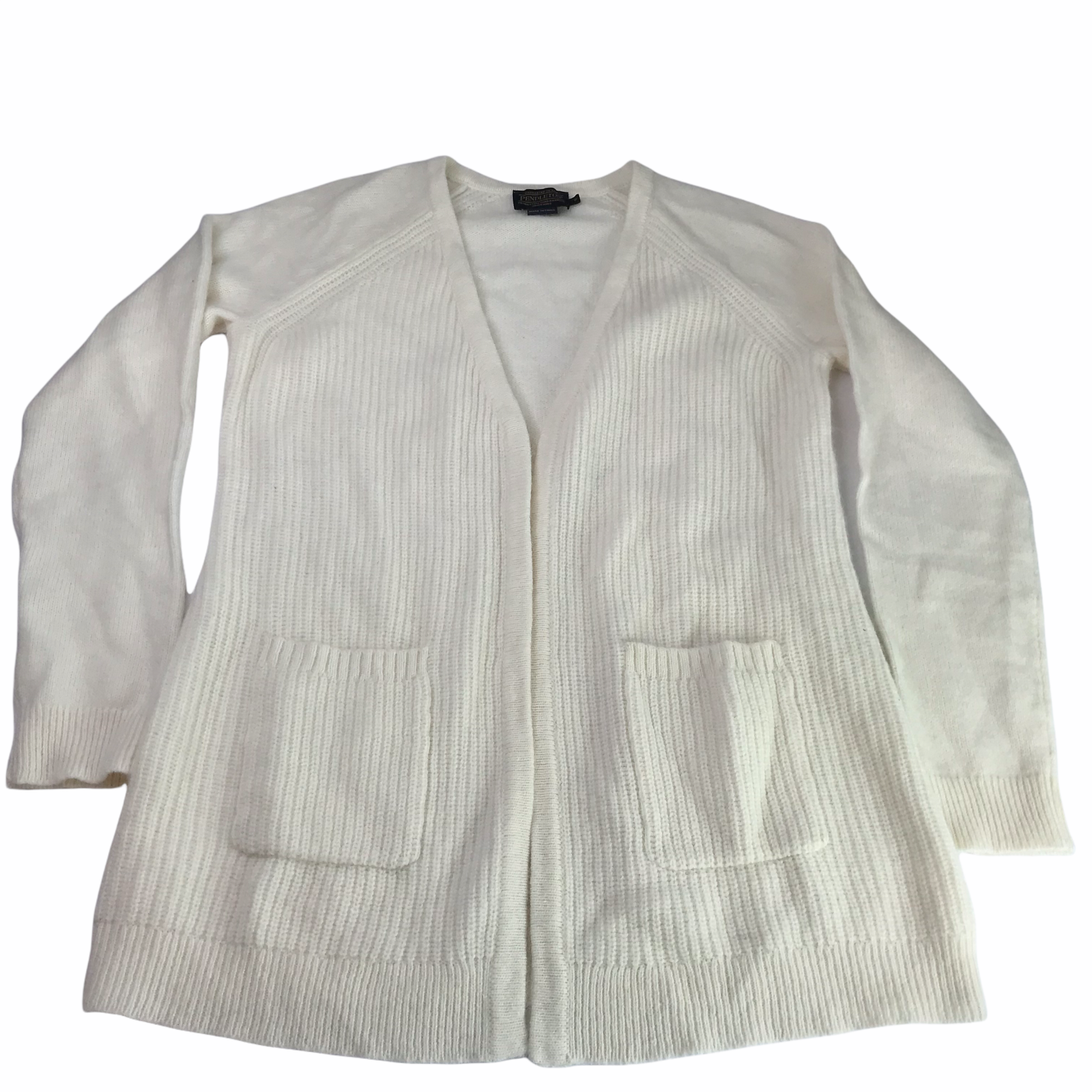 トップス PENDLETON L/S V-NECK CARDIGAN size M PENDLETON Cardigan V Neck Ivory White Size Women's Small 70