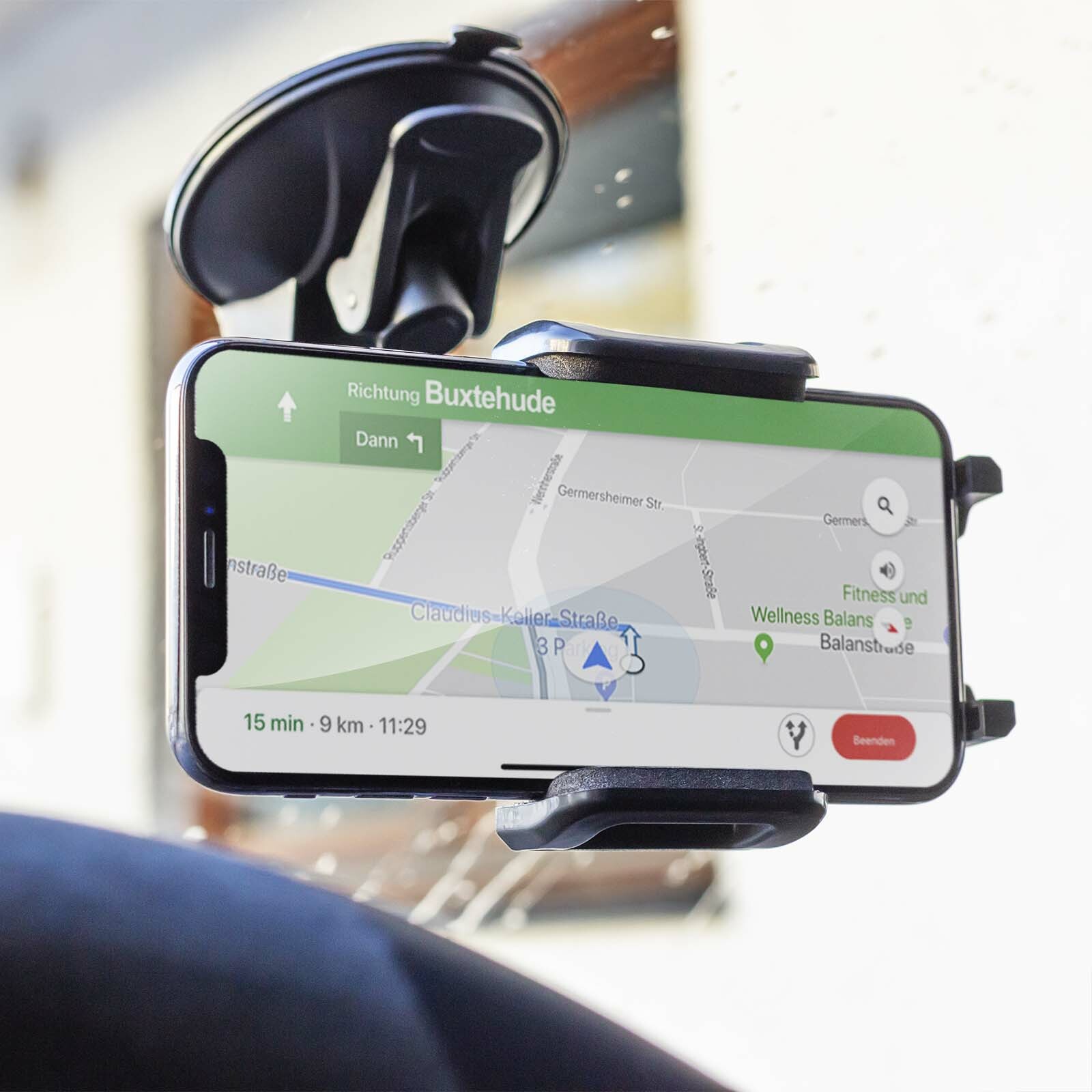 handy halterung für fahrrad mit flexiblen kugelgelenk