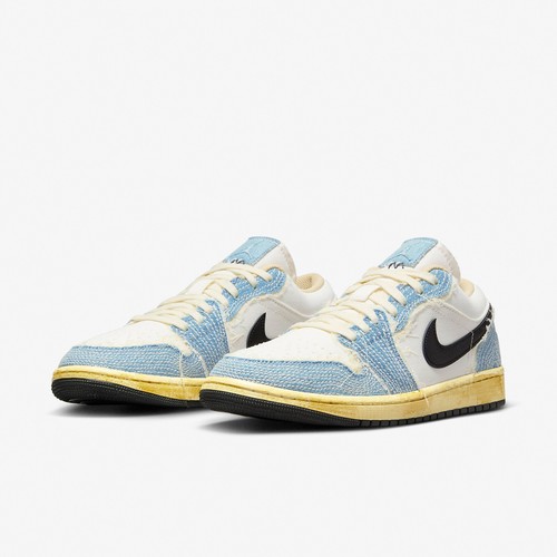 

Мужские кроссовки Nike Air Jordan 1 Low SE WRMK AJ1 Sashiko Denim World Make Japan FN7670-493, Синий, Air Jordan 1 Low Se Wrmk