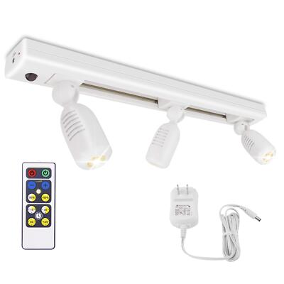 Track Lighting LED Spotlights with 3 Rotatable Lights Heads Under Cabinet Cou...