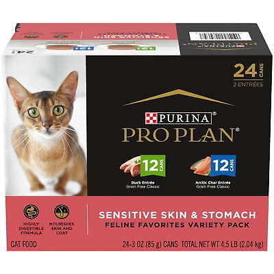 Purina Pro Plan Sensitive Skin and Stomach Wet Cat Food Variety Pack 3 Oz Cans
