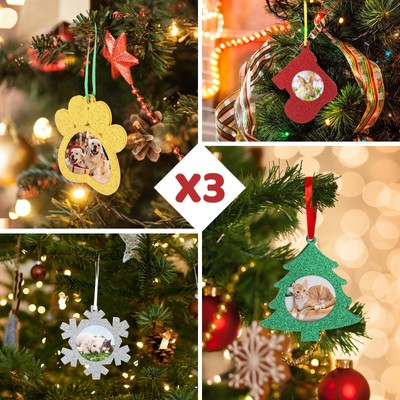 12Pcs Christmas Photo Ornaments Frames 2023 Hanging Picture Frame