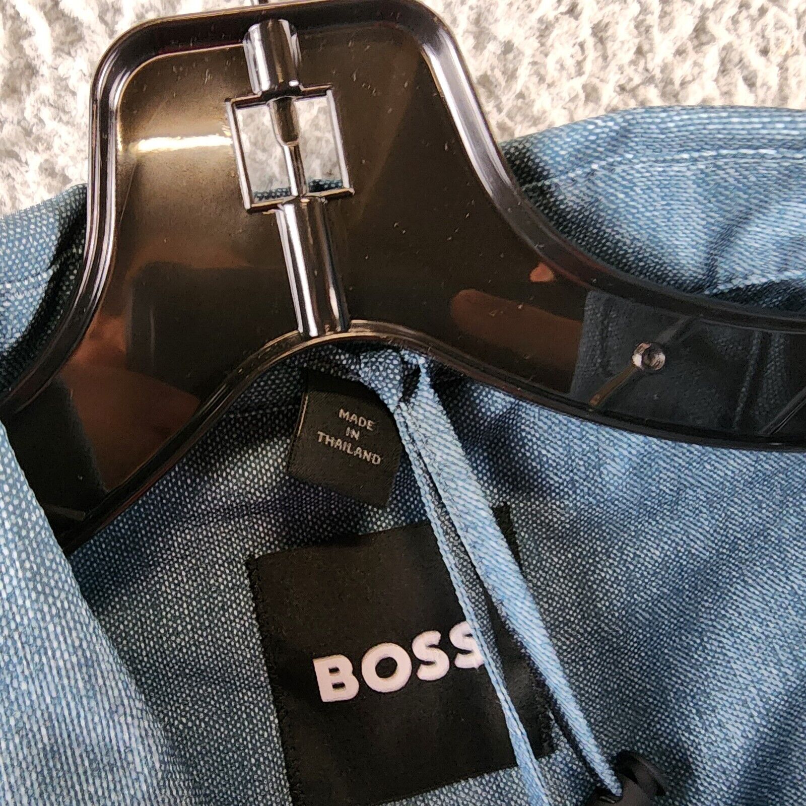 BOSS Full Zip Jacket Men's 40R Bright Blue Heather Flap Pockets Long Sleeve - Picture 11 of 15