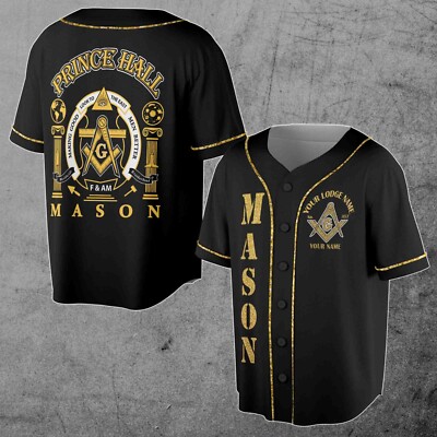 Greats Mason, Masonic Prince Hall Masons Baseball Jersey S-5XL