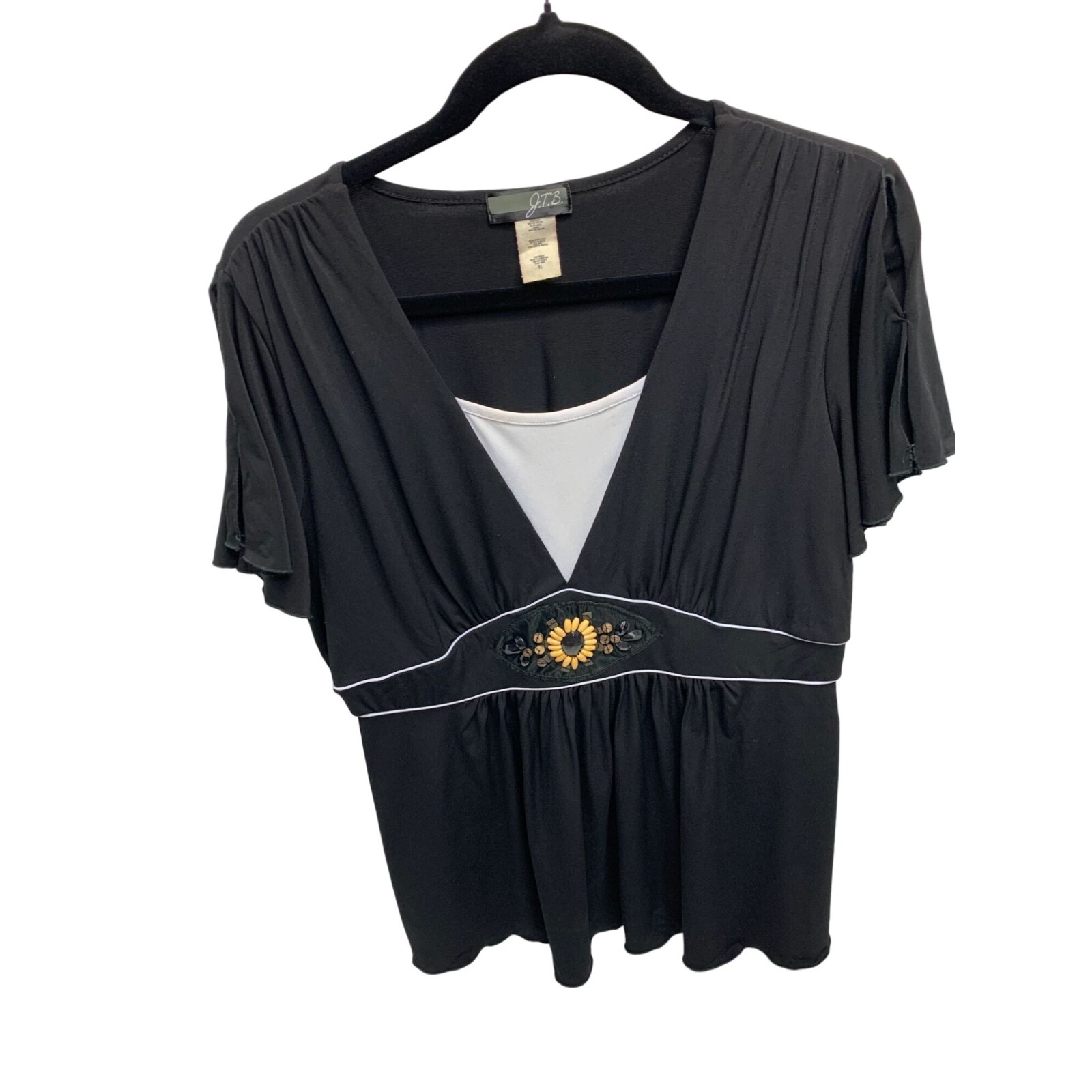 JTB Womens Size XL Vintage y2k Empire Waist Black Layered