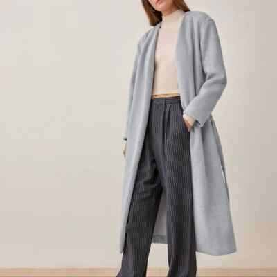 Pre-owned Reformation Carly Coat Grey In Gray