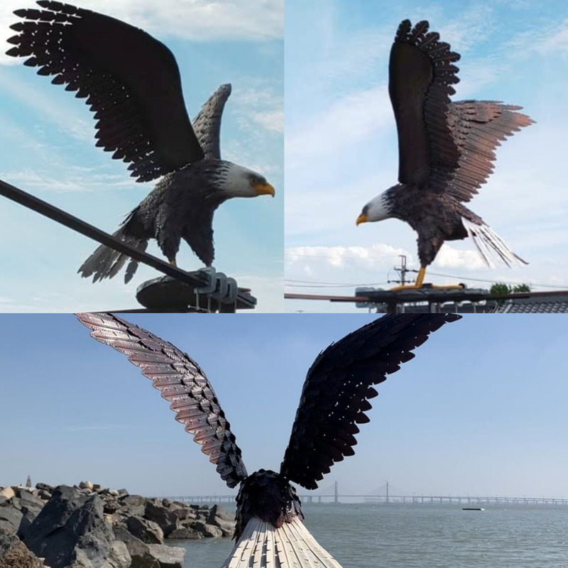 American Bald Eagle Outdoor Large Metal Statue Lawn Sculpture Garden Yard Art
