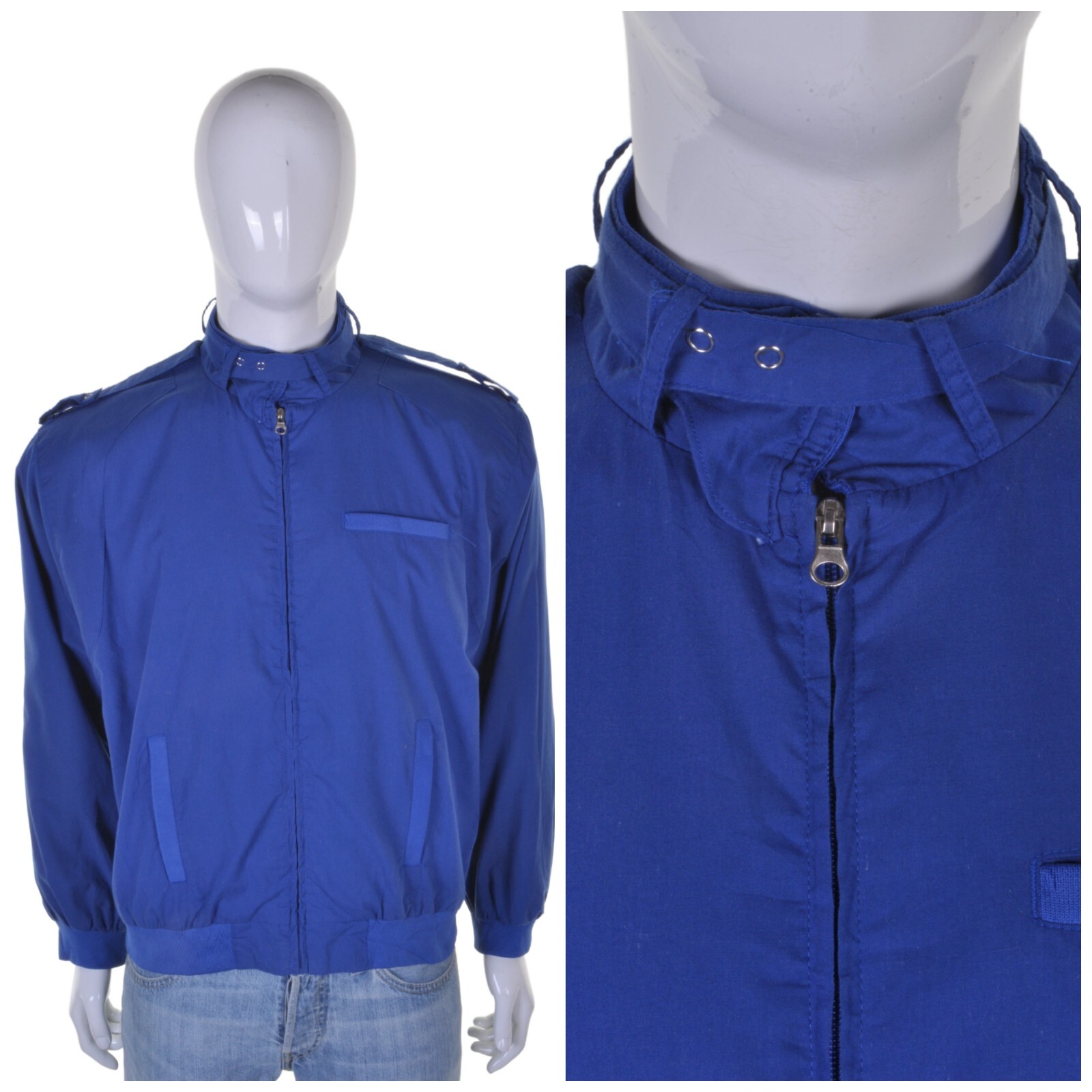 VINTAGE 70s/80s Members Only Style Jacket L Blue Bomber