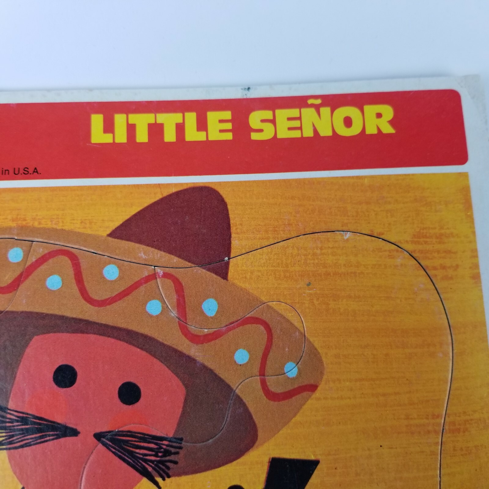 Vintage 1969 Merrigold Press Frame Tray Puzzle Little Senor Man on Horse
