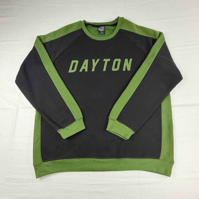 Salt Creek Men’s Dayton Sweatshirt Black Olive Colorblock Crewneck Size Large