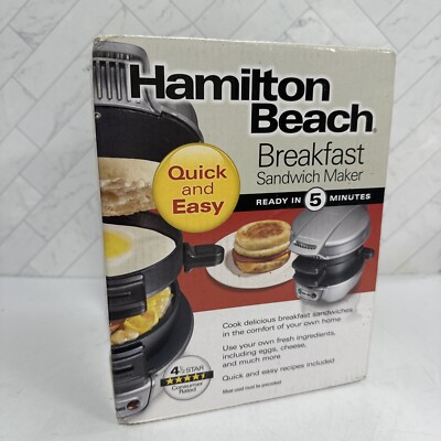 Hamilton Beach 25475 Breakfast Sandwich Maker - Silver, BRAND NEW UNOPENED