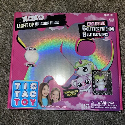 NEWTic Tac Toy XOXO Light Up Unicorn Hugs & 3 XOXO Friends What s Inside The Box