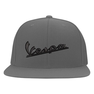 Vespa Logo Embroidered Flexfit Hat Flat and Curved