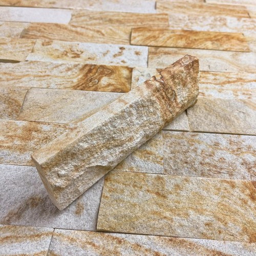 1m2 Naturstein Wandsteine Klinker Goldbraun Riemchen