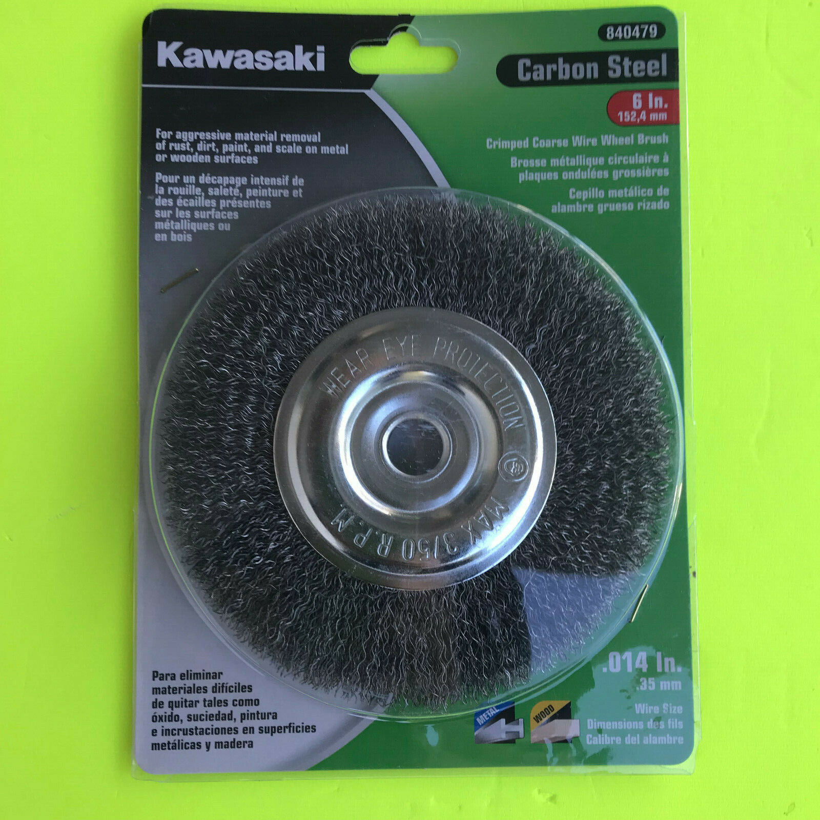Kawasaki 840479 Carbon Steel Coarse Wire Wheel 6