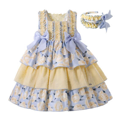 Pettigirl Spanish Girls Frilly Princess Vestidos de Pascua en capas 3-12